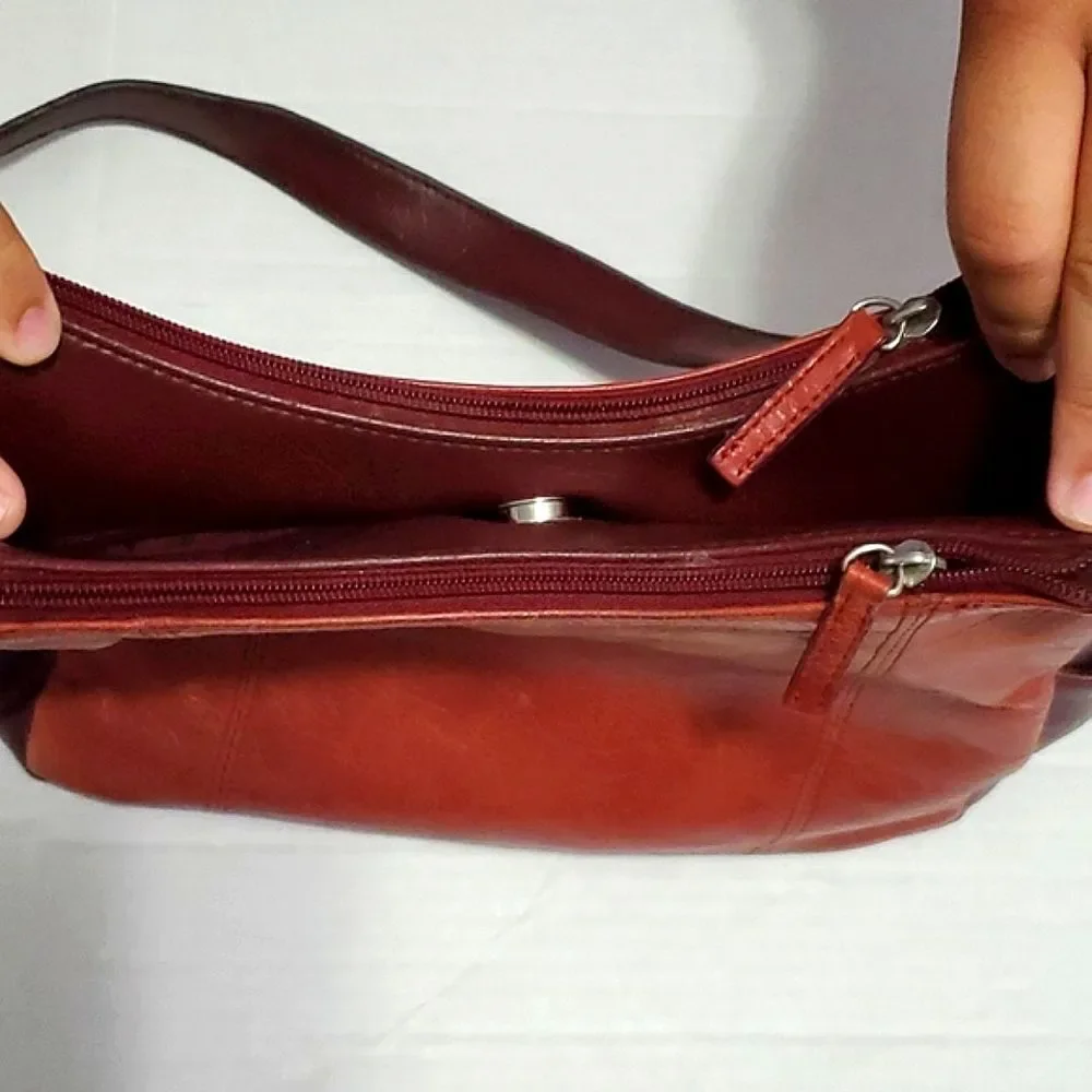 Aurielle Two Tone Leather Utility Multi-pocket Shoulder Bag Boho Retro